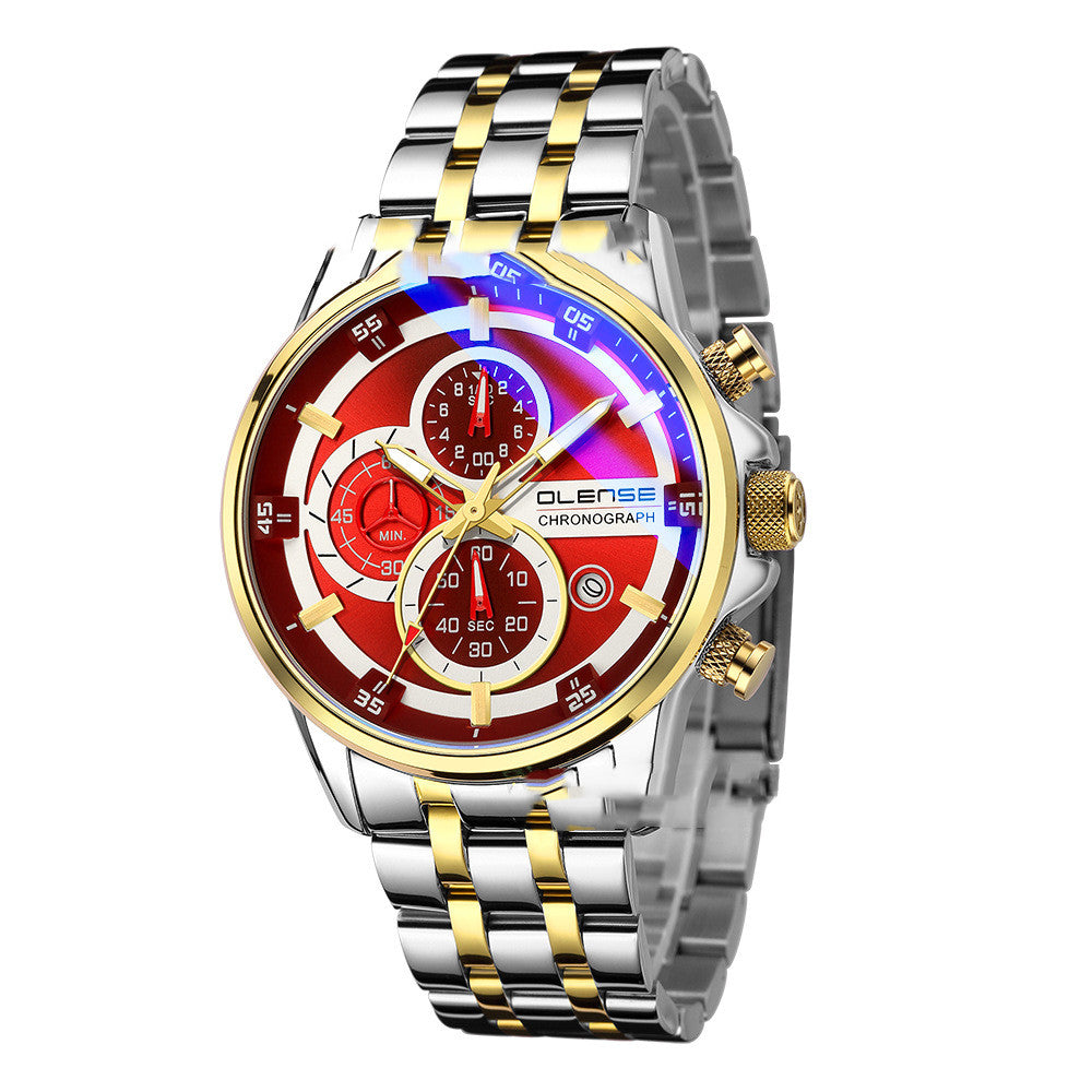 Reloj deportivo multifunción de cuarzo y acero inoxidable
