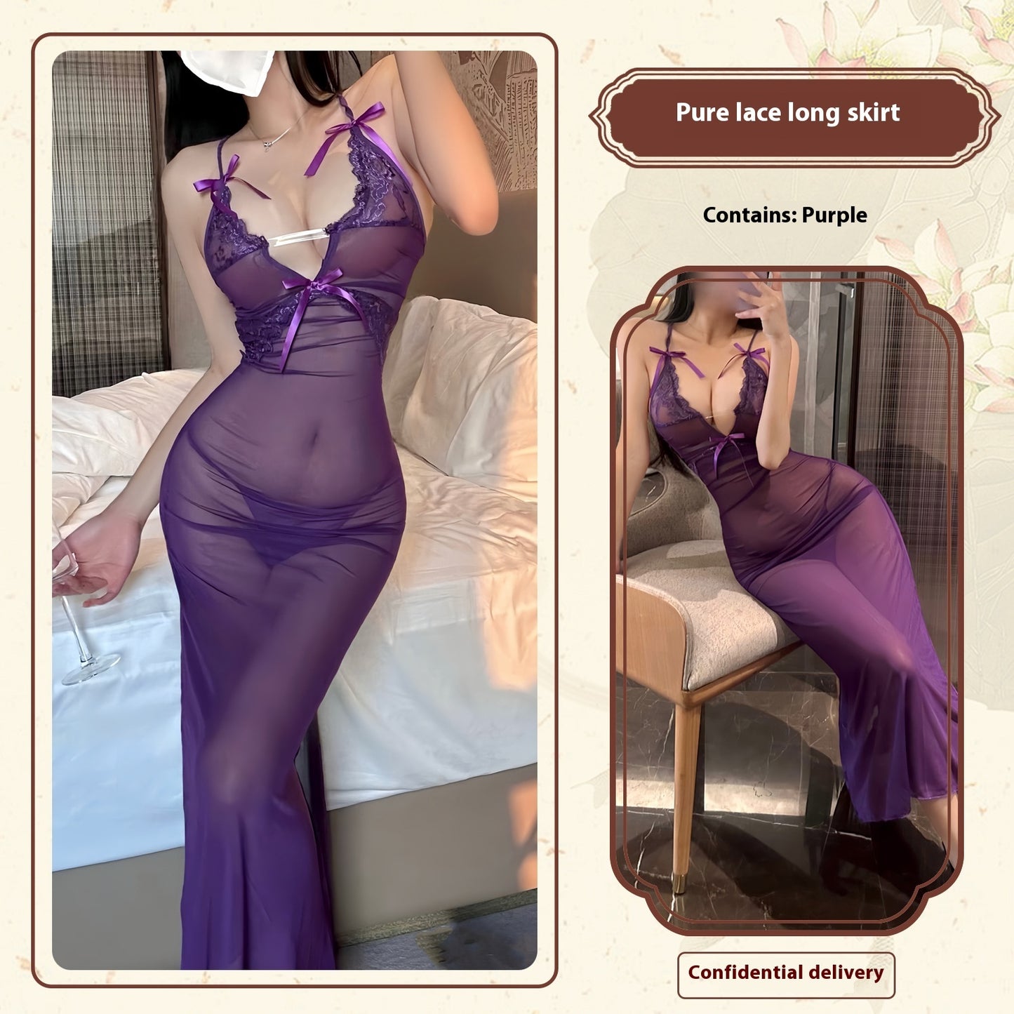 Vestido sexy de malla transparente