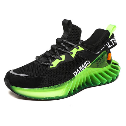 Zapatillas running de suela ancha, transpirables, absorción de impactos, reflectantes