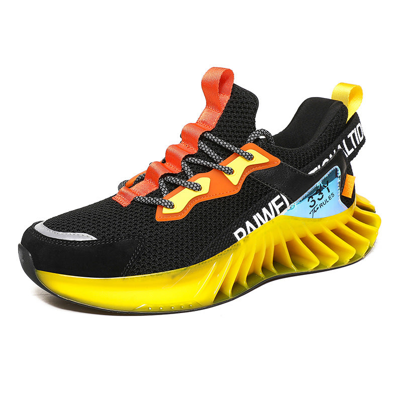 Zapatillas running de suela ancha, transpirables, absorción de impactos, reflectantes