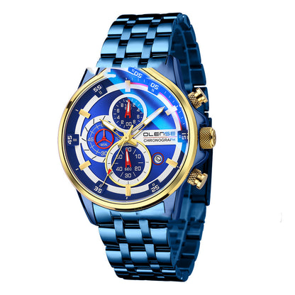 Reloj deportivo multifunción de cuarzo y acero inoxidable