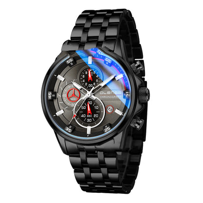 Reloj deportivo multifunción de cuarzo y acero inoxidable