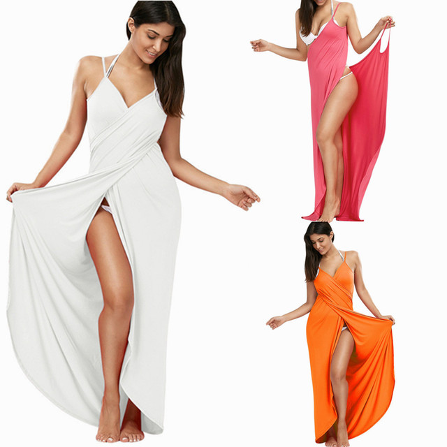 Vestido de playa sexy con tirantes