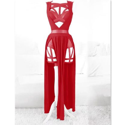 Vestido sexy con encaje y almohadilla para el pecho.