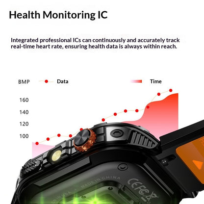 Reloj inteligente K70A con monitorización de frecuencia cardíaca y llamadas Bluetooth.