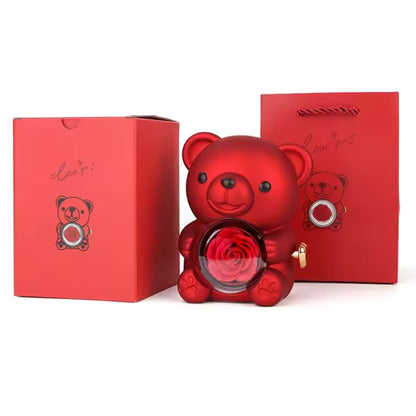 Osito Joyero con Rosa Eterna Día de la Madre