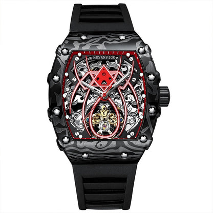 Reloj deportivo calado, automático, mecánico, luminoso, con forma de barril.