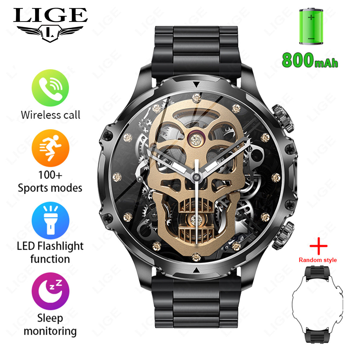 Reloj inteligente AK75 con llamadas Bluetooth