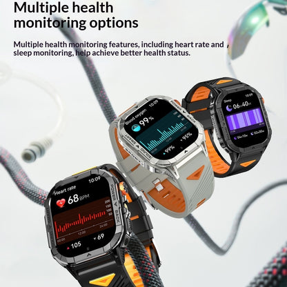 Reloj inteligente K70A con monitorización de frecuencia cardíaca y llamadas Bluetooth.
