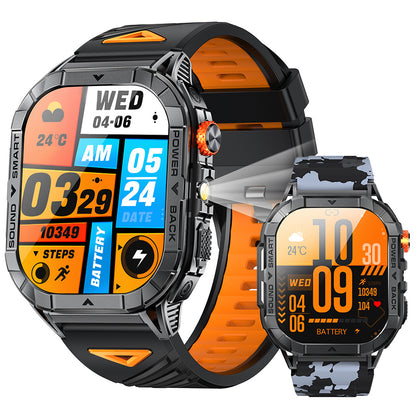 Reloj inteligente K70A con monitorización de frecuencia cardíaca y llamadas Bluetooth.