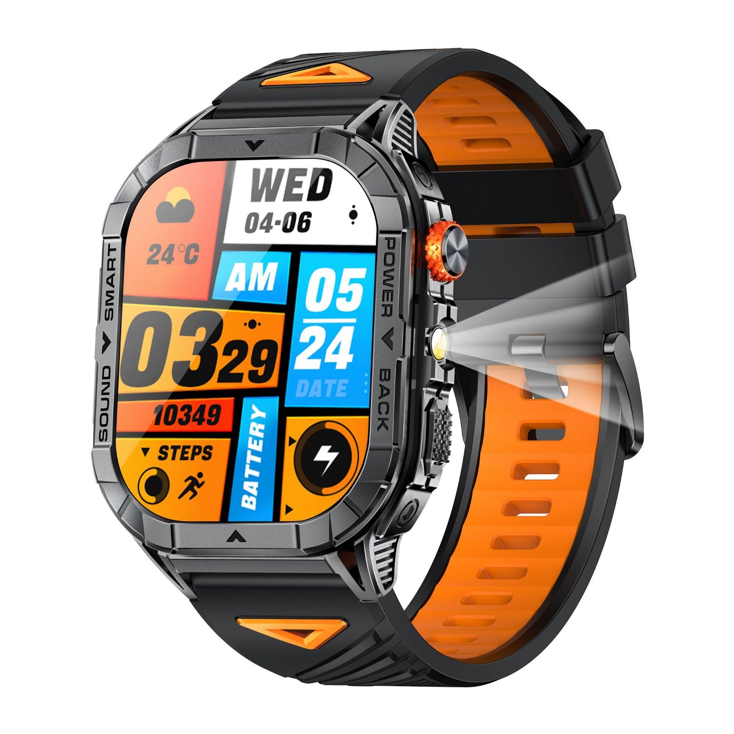 Reloj inteligente K70A con monitorización de frecuencia cardíaca y llamadas Bluetooth.